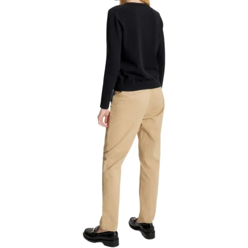 Tommy Hilfiger FW23 Solid Button Up Cardigan Sweaters Dark Sable Sweater Women's Black-3