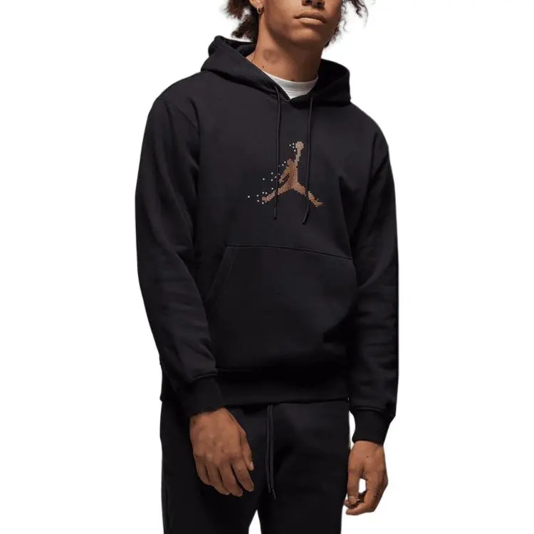 Jordan Fleece Pullover Hoodie Sweatshirt Unisex Black-2