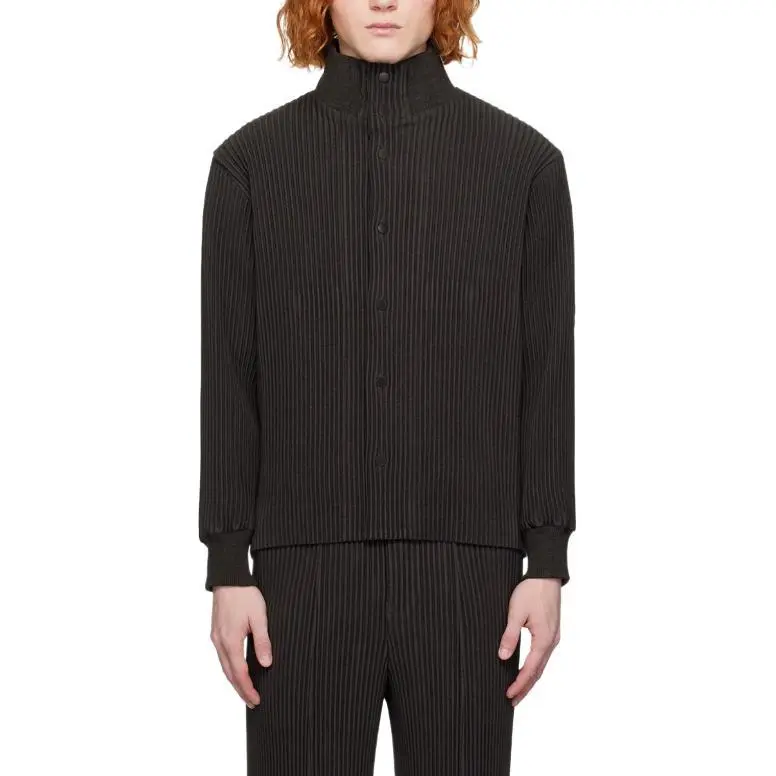 ISSEY MIYAKE Kersey Pleats Jackets Coats Men's Brown-2