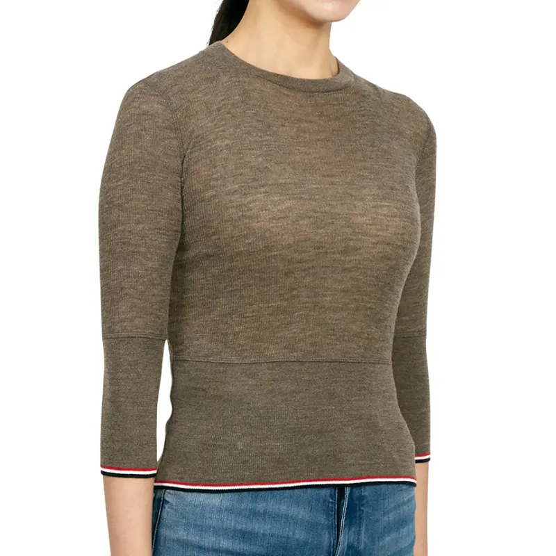 THOM BROWNE Rwb Ribbed Cropped Jumper-3