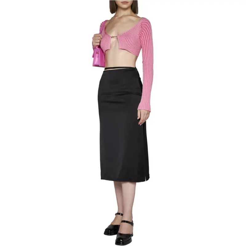 Jacquemus Ribbed Knit Cropped Cardigan-2