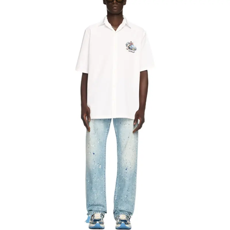 Off  Fresco Arrow Button Up Shirt-2