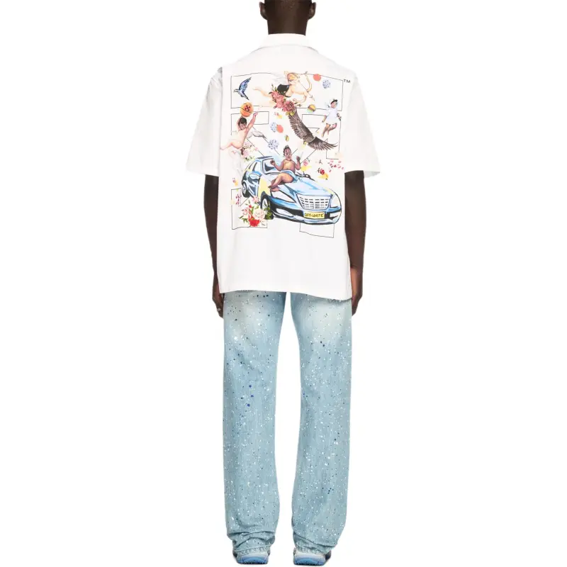 Off  Fresco Arrow Button Up Shirt-4