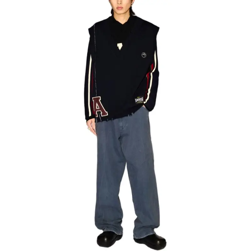 AMBUSH Logo Patch Raw Edge Knitted Vest-3