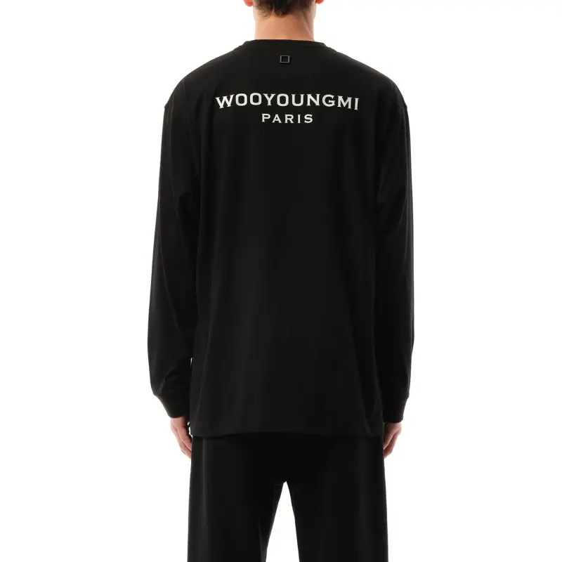 WOOYOUNGMI T Shirts Men Black-4