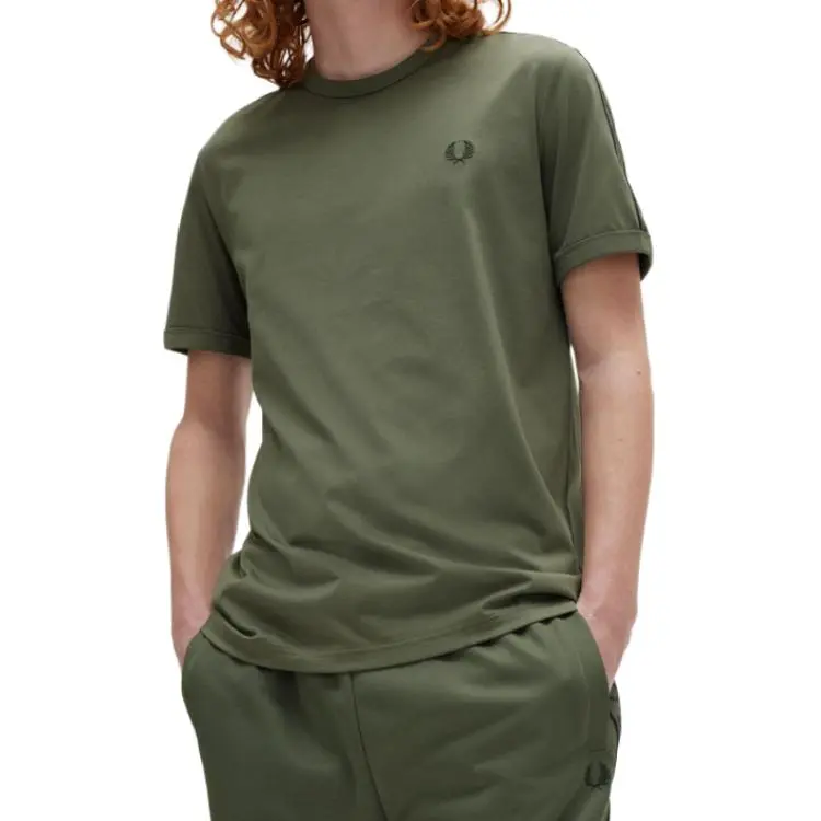 FRED PERRY T Shirts Men Green-2