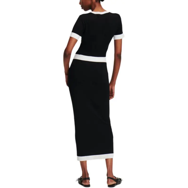 Karl Lagerfeld Short sleeve Knitted Midi Dress-4