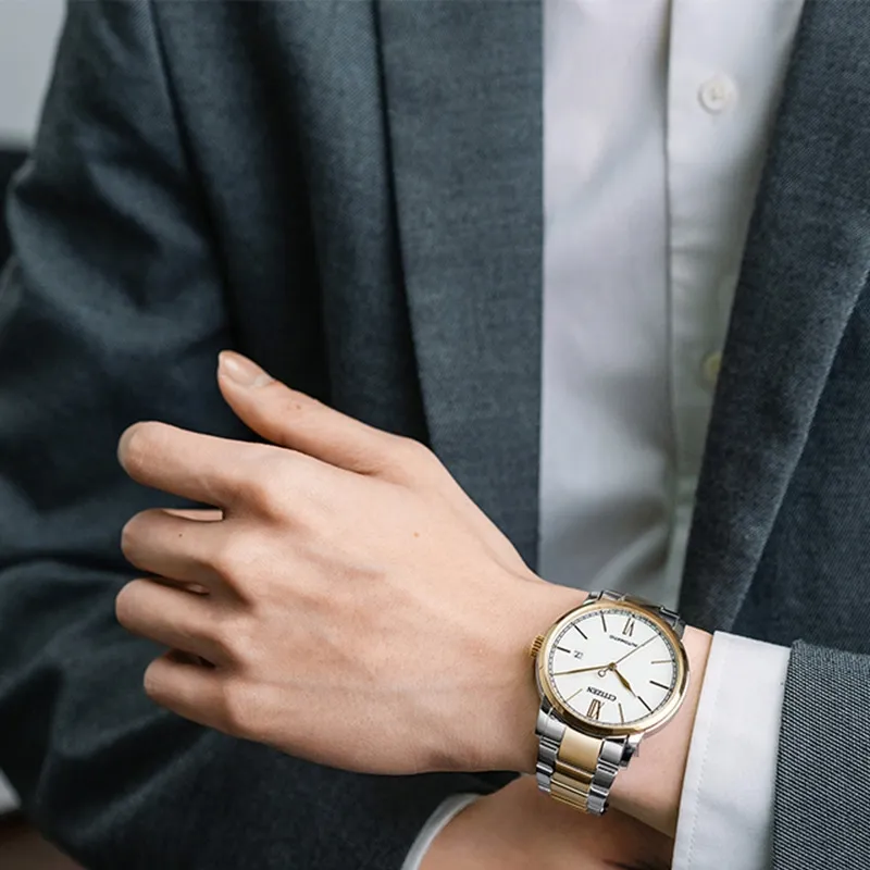 CITIZEN Mechanical Movement Stainless Steel Strap Watch Men's Watch White Dial NJ0136 81A-1
