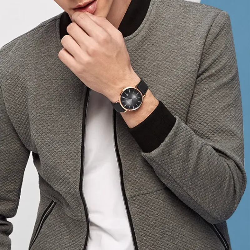 ROSSINI Automatic Mechanical Movement Genuine Leather Strap Watch Men's Watches Black Dial-6