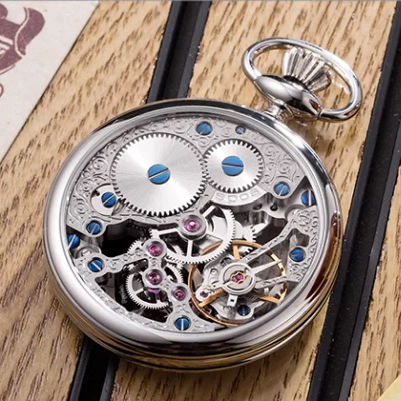 EPOS Mechanical Movement-Manual Mechanical Movement Brass Pocket Watches 42.2mm Men's Watches Cut-Out-2