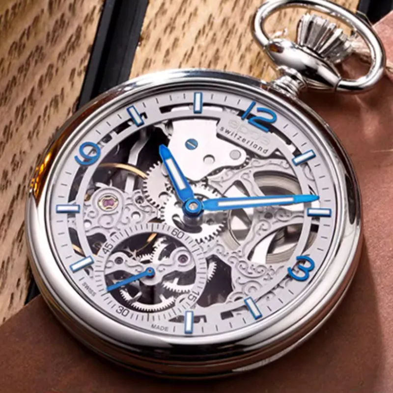EPOS Mechanical Movement-Manual Mechanical Movement Brass Pocket Watches 42.2mm Men's Watches Cut-Out-1