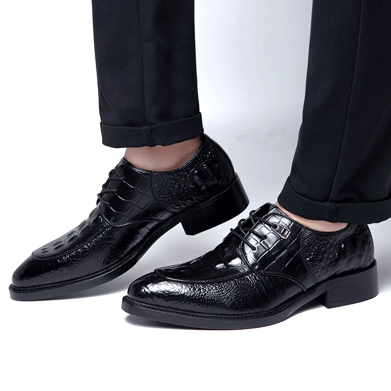Romon Dress Shoes Men Low Top Black/Brown-2