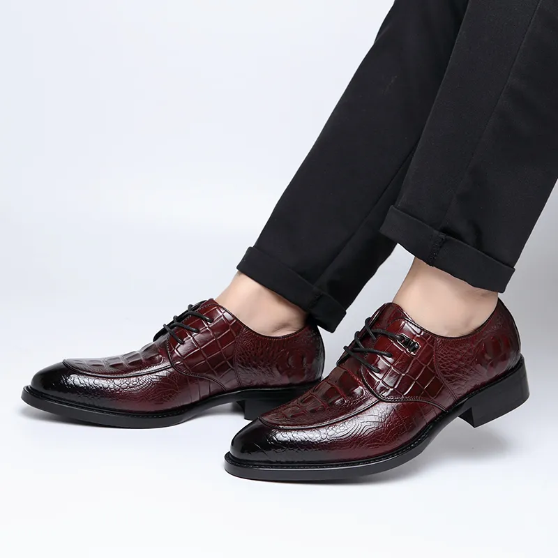 Romon Dress Shoes Men Low Top Black/Brown-4