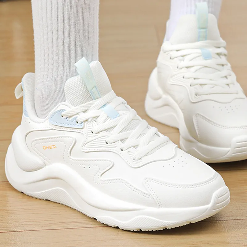 361° Cushioned Slip-Resistant Low-Top Casual Shoes Women's White Blue-1