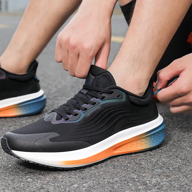 361° Cushioning Rebound Low-Top Casual Running Shoes Men's Black Orange-2