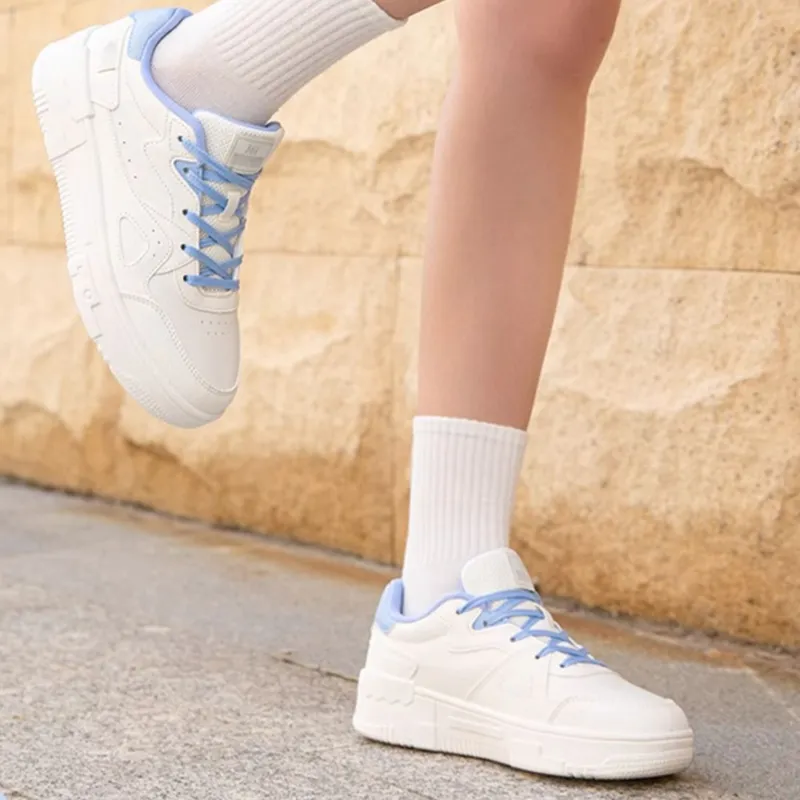 361° Life Collection Anti Slip Wear Resistant Low Top Skateboard Shoes Women's White Blue-3