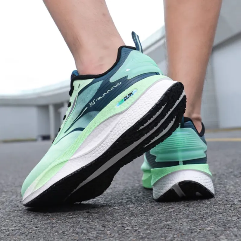 361° Speed Boost CQT Cushioned Wear Resistant Breathable Low Top Casual Running Shoes Men's Green-2