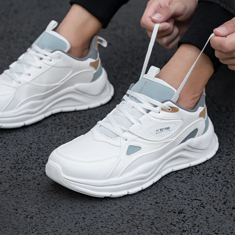 361° Shock Absorbers Slip Resistant, Abrasion Resistant, Lightweight Low Top Casual Shoes Men's White Gray-2