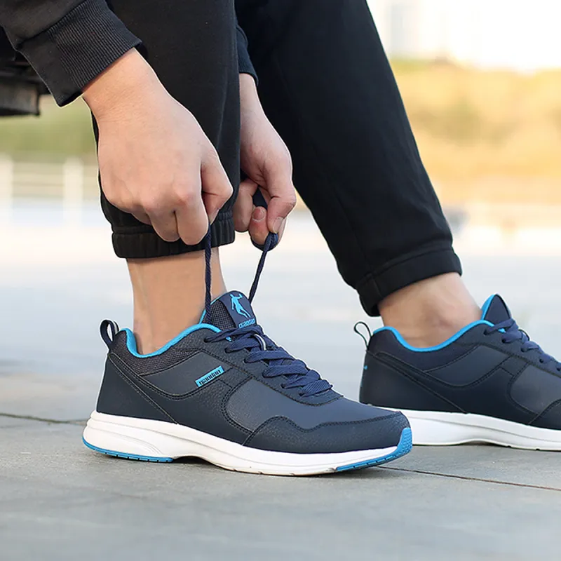 QIAODAN Anti Slip Wear Resistant Low Top Casual Running Shoes Men's Blue Black-1
