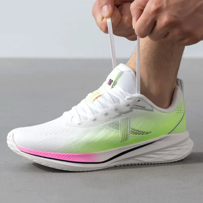XTEP Speed 5.0LITE Anti-Slip Wear-Resistant Low-Top Training Running Shoes Men's White Green-2