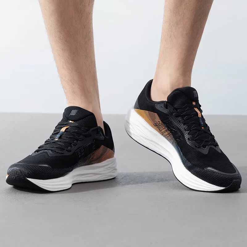XTEP Speed 5.0 Non slip Wear resistant Shock Absorption Low Top Casual Running Shoes Men's Black Lava Orange-3