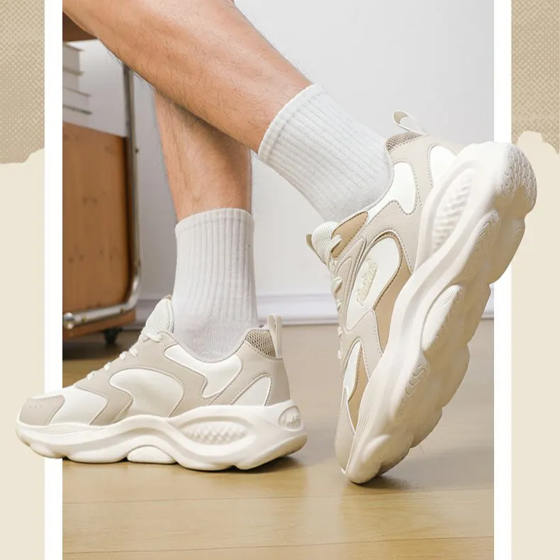 361° Anti Slip Wear Resistant Low Top Casual Running Shoes Men's Ecru-2