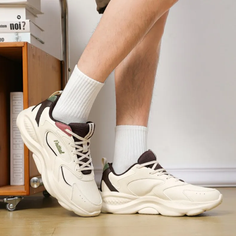 361° Anti-Slip Wear-Resistant Low-Top Casual Shoes Men's Beige-4