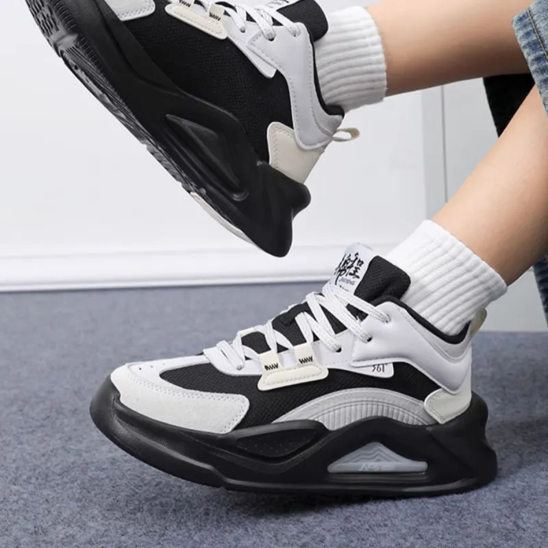 361° Jincheng Anti Slip Wear Resistant Mid Top Skateboard Shoes Women's Black Gray-3
