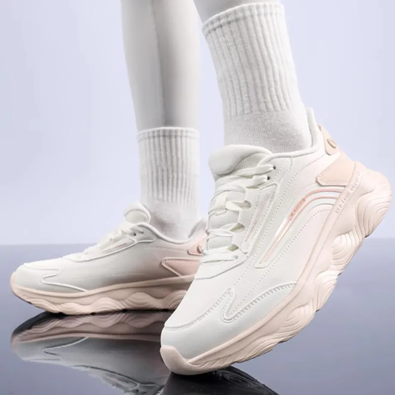 361° Cushioning Anti Slip And Wear Resistant Low Top Casual Running Shoes Women's White Pink-2