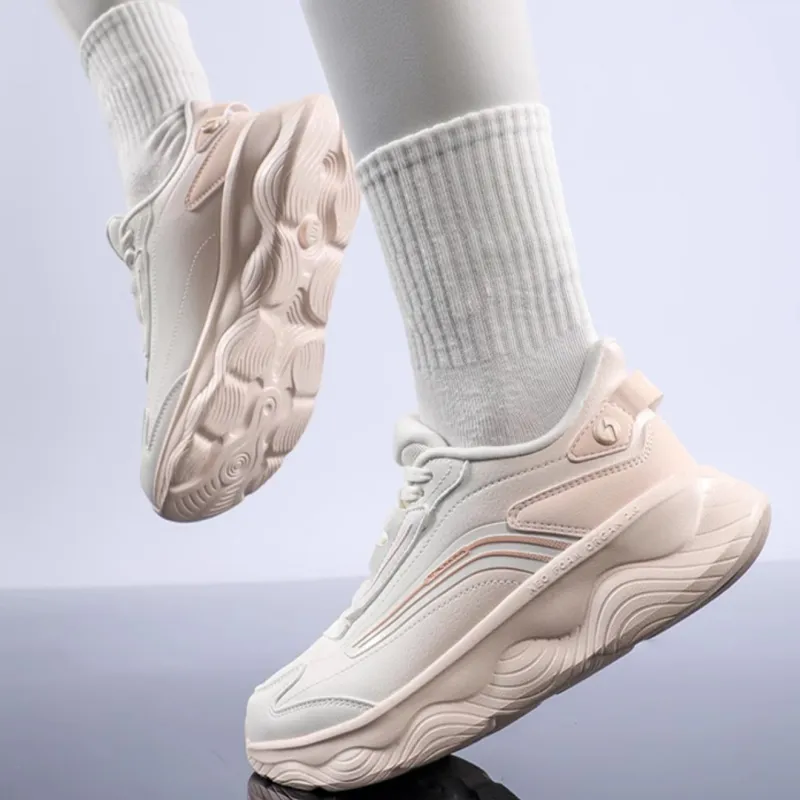361° Cushioning Anti Slip And Wear Resistant Low Top Casual Running Shoes Women's White Pink-4