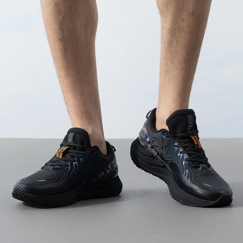 XTEP Anti Slip And Wear Resistant Breathable Low Top Running Shoes Men's Black Purple-5