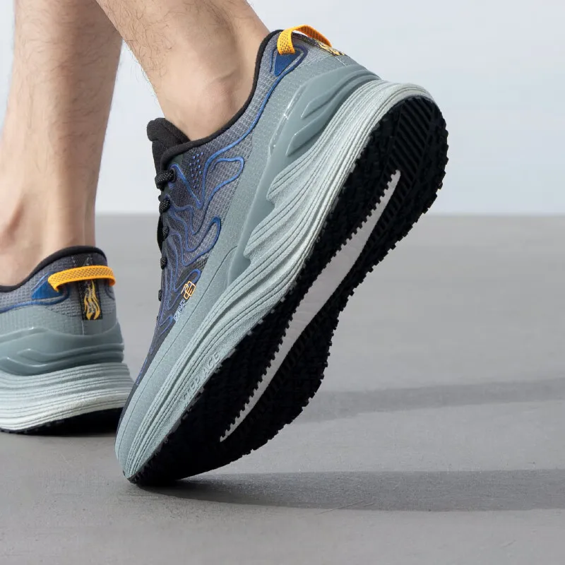 XTEP Anti Slip Wear Resistant Low Top Casual Running Shoes Men's Black Blue Gray-6