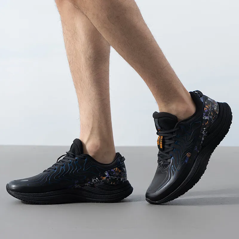 XTEP Anti Slip And Wear Resistant Breathable Low Top Running Shoes Men's Black Purple-4