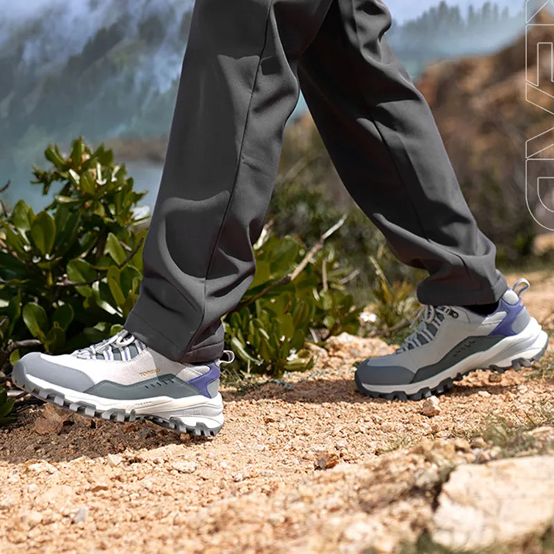 TOREAD Anti Slip Wear Resistant Low Top Trekking Shoes Women's Gray Purple-4