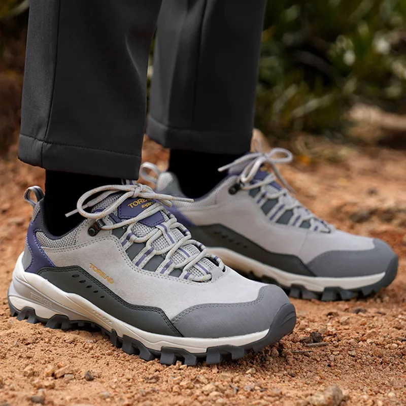 TOREAD Anti Slip Wear Resistant Low Top Trekking Shoes Women's Gray Purple-3