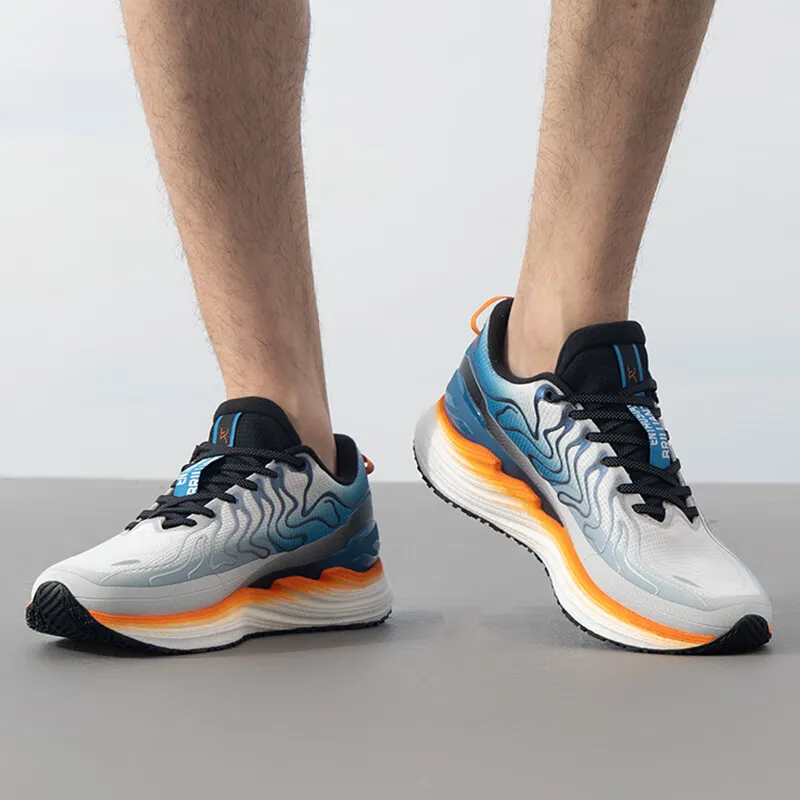 XTEP Anti-Slip Wear-Resistant Low-Top Casual Running Shoes Men's Blue Orange White-2