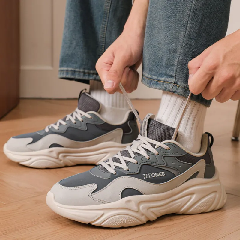 361° Wear resistant And Lightweight Low Top Casual Shoes Men's Gray-2