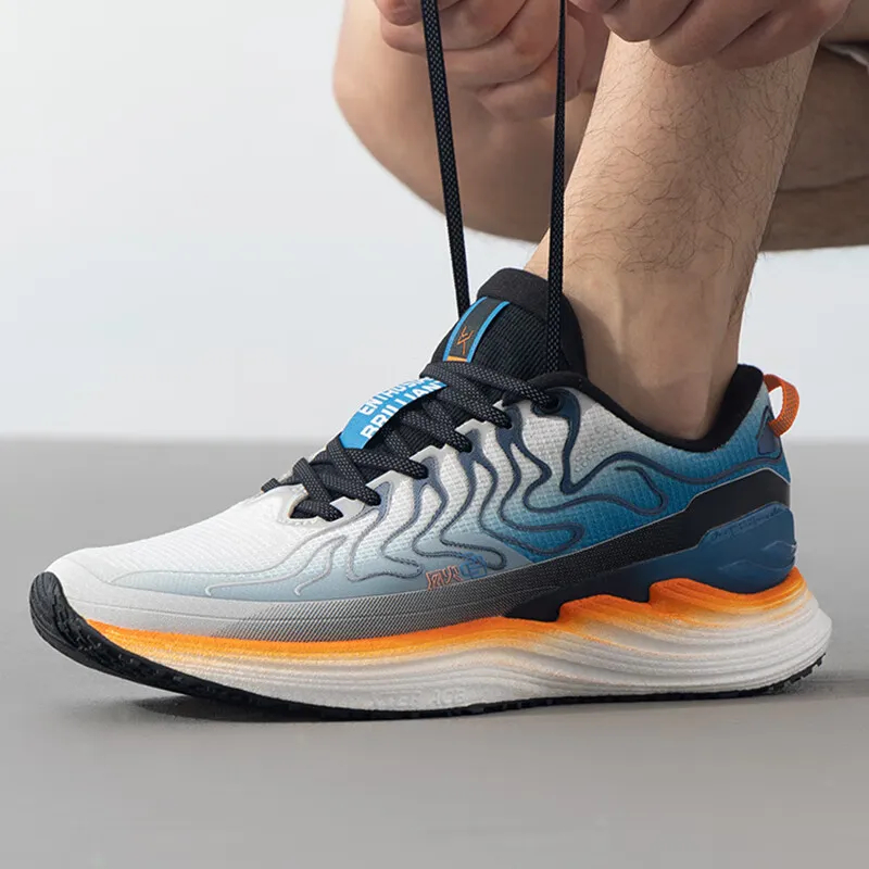 XTEP Anti-Slip Wear-Resistant Low-Top Casual Running Shoes Men's Blue Orange White-1