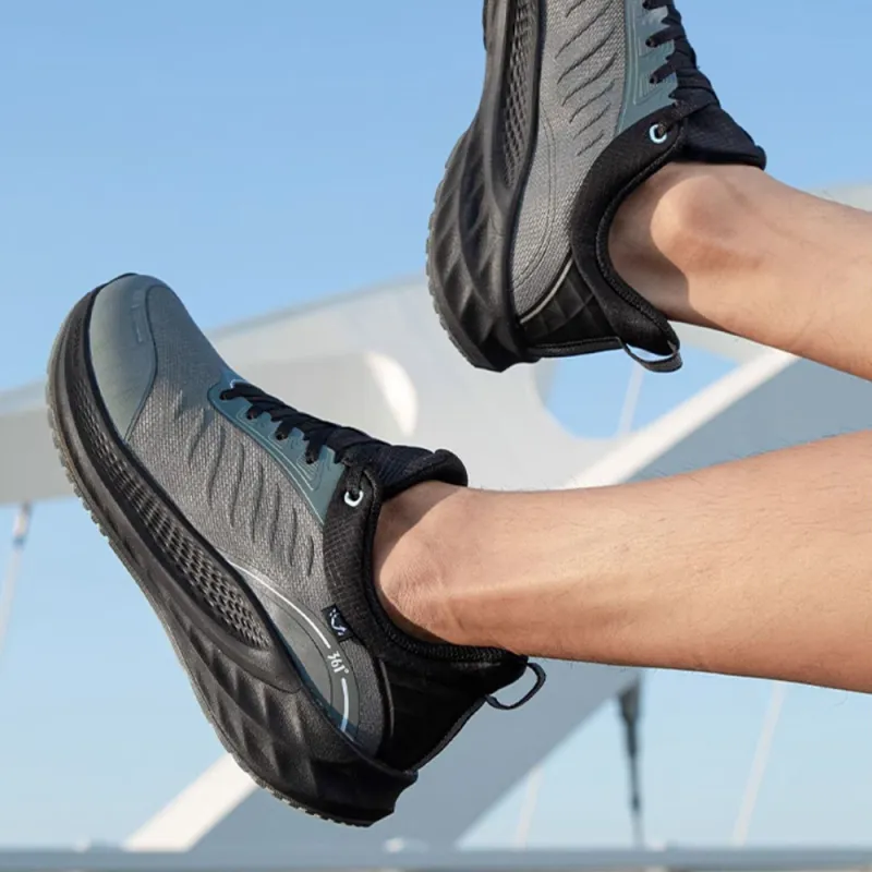 361° Rain Block 6.0 Cushioned Slip Resistant Low Top Casual Running Shoes Men's Gray Black-3
