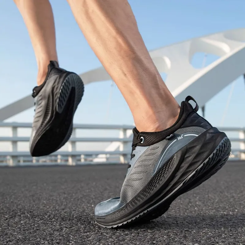 361° Rain Block 6.0 Cushioned Slip Resistant Low Top Casual Running Shoes Men's Gray Black-4