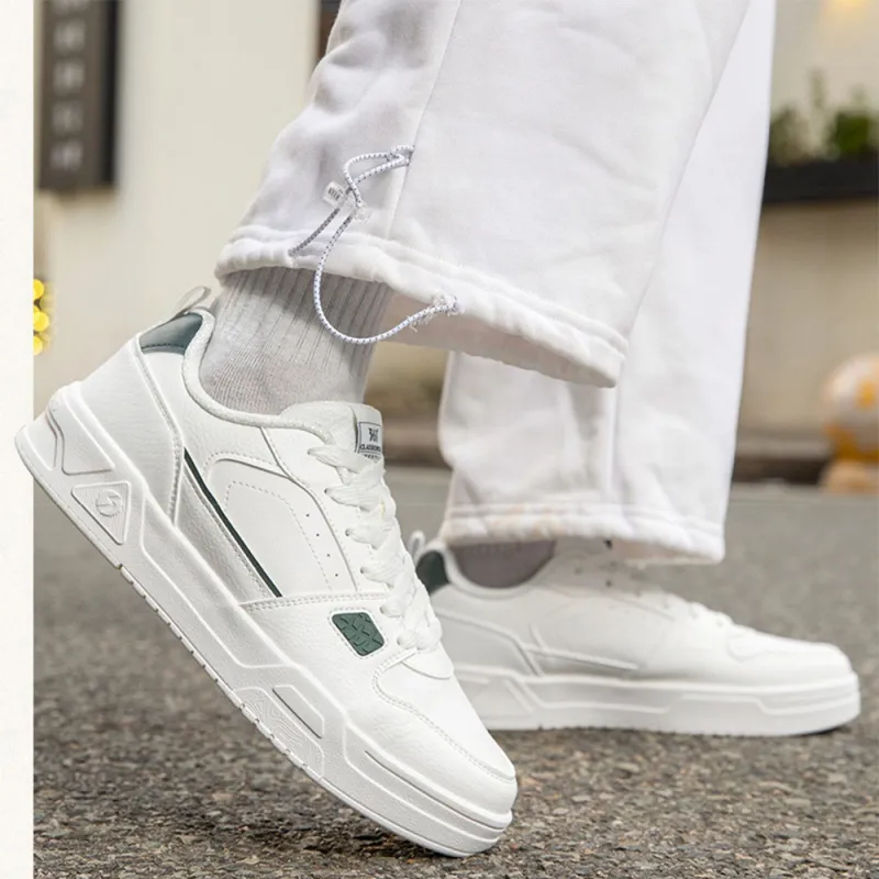 361° Anti-Slip Wear-Resistant Low-Top Skateboard Shoes Men's White Green-2