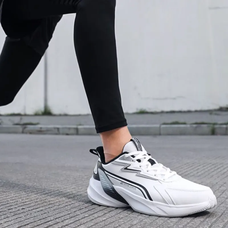 361° Anti Slip Wear Resistant Low Top Casual Running Shoes Men's White Black-2