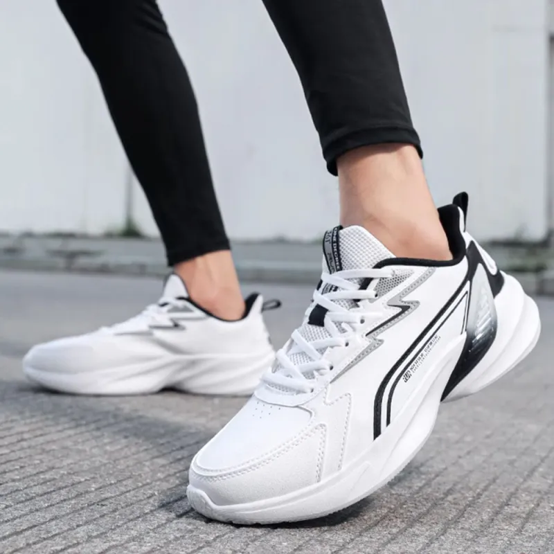 361° Anti Slip Wear Resistant Low Top Casual Running Shoes Men's White Black-1