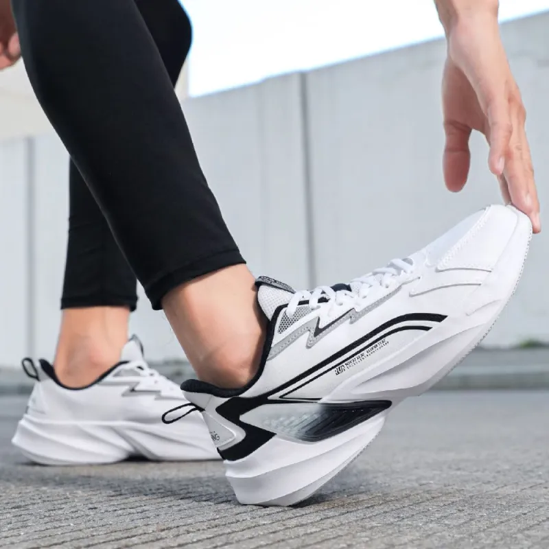 361° Anti Slip Wear Resistant Low Top Casual Running Shoes Men's White Black-3