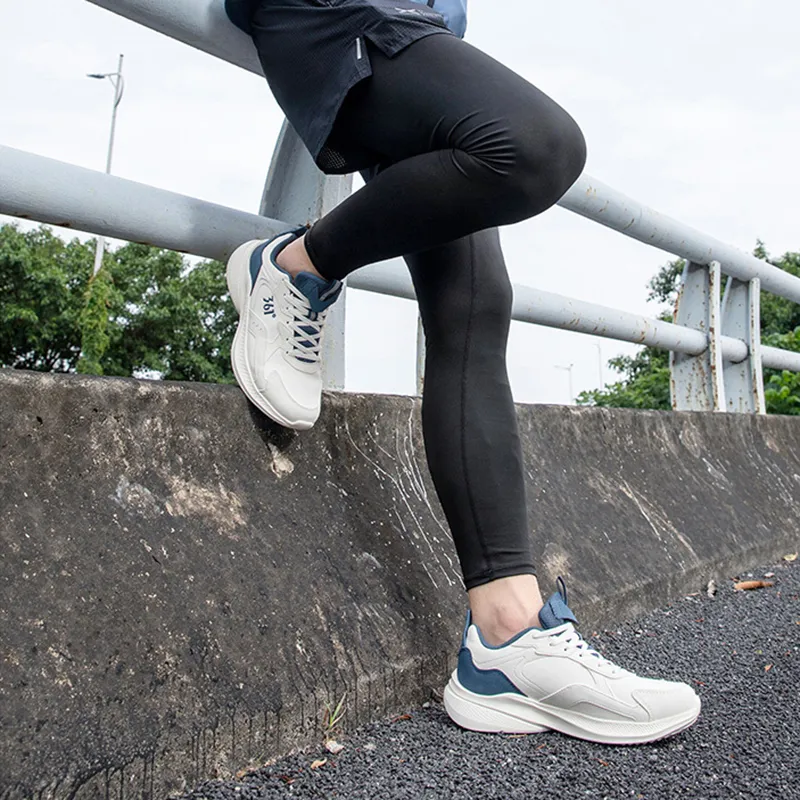 361° Lightweight Wear Resistant And Slip Resistant Low Top Sprint Running Shoes Men's White Blue-5