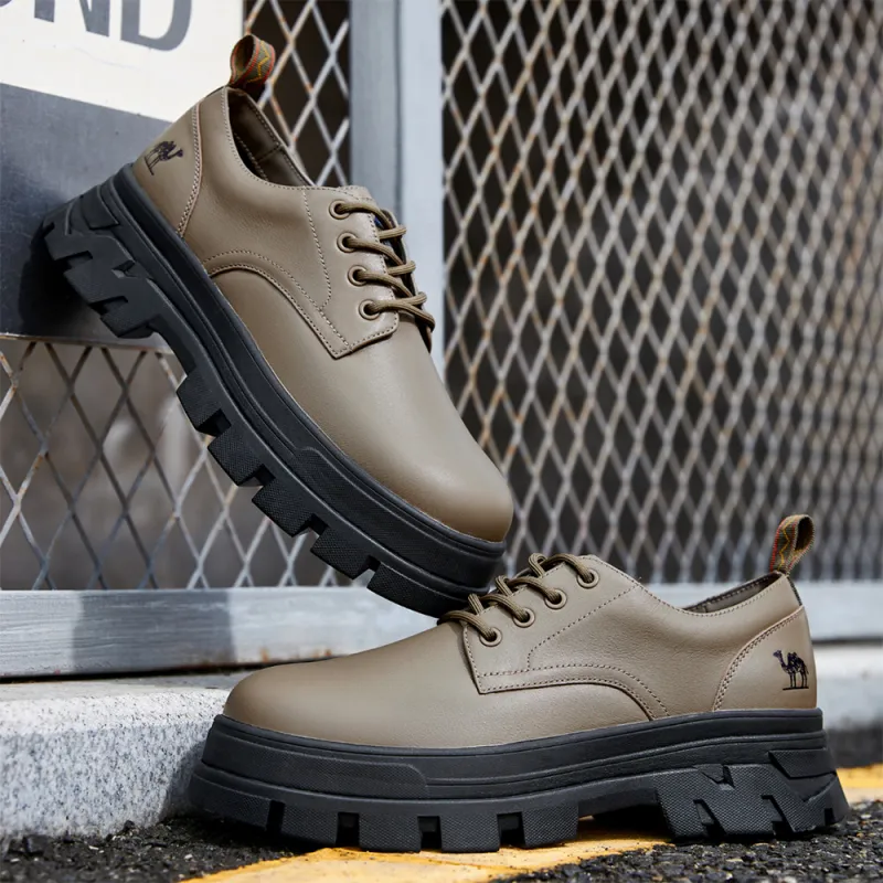 CAMEL Work Boots Men Low Top Black/Khaki-6