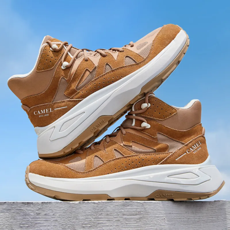 CAMEL Work Boots Men High Top Black/Jasper/Apricot/Dark Apricot-6