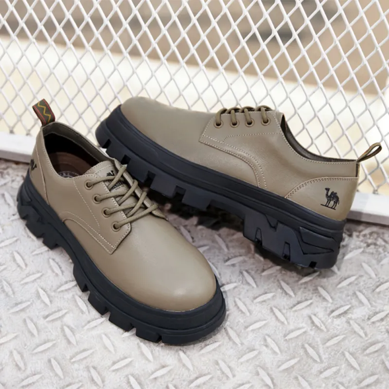 CAMEL Work Boots Men Low Top Black/Khaki-5