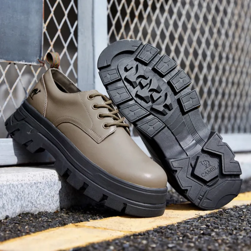 CAMEL Work Boots Men Low Top Black/Khaki-7