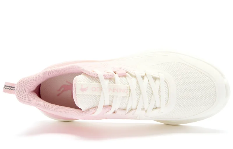 QIAODAN Running Shoes Women's Low Top Ivory/Frosted Pink-3